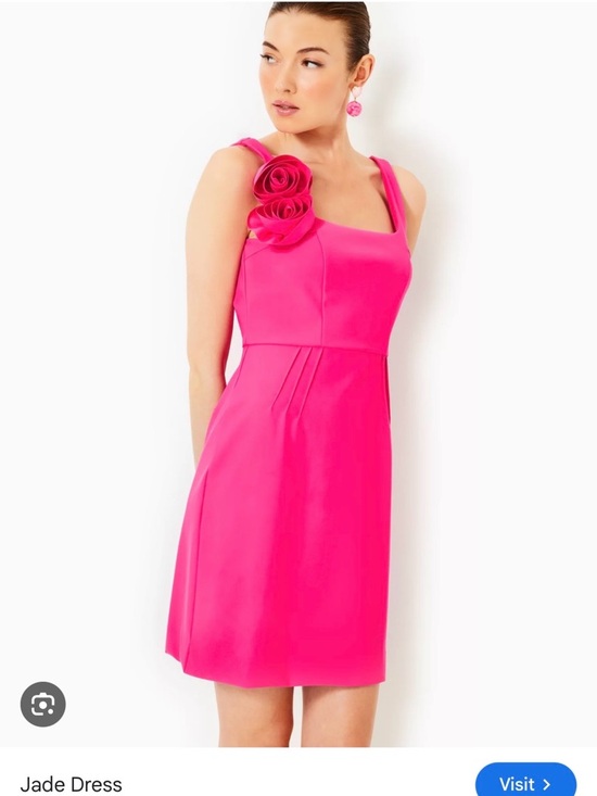 Lilly Pulitzer Dresses & Skirts - Lilly Pulitzer, NWT, Jade Rosette-Shoulder Dress, passionfruit pink sz 10